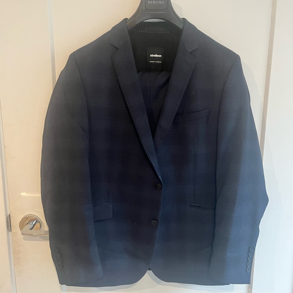 Strellson Dark Blue Checkered Suit